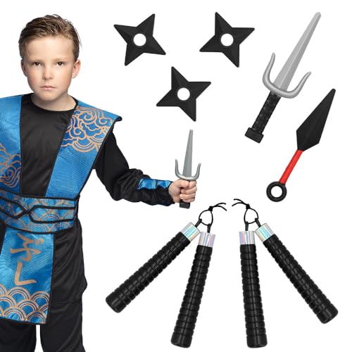 Boland 50433 - Ninja Waffenset, 7 Stück, Spielzeug Waffen im Set, Accessoires, Zubehör für Faschingskostüme von Boland