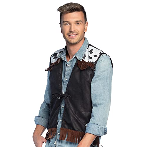 Boland 54323 - Western-Weste, Größe M, Braun, für Erwachsene, Jacke, Cowboy, Indianer, Kostüm, Karneval, Mottoparty von Boland