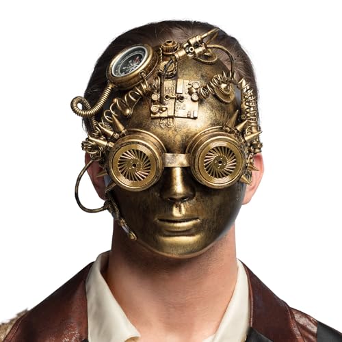 Boland 54499 - Maske Steampunk für Erwachsene, Gesichtsmaske für Faschingskostüme, Karneval, Mottoparty, Kostüm Zubehör von Boland