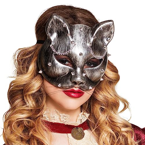 Boland 54512 - Augenmaske Steampussy, Halb-Maske aus Kunststoff, Steampunk-Look, Kostüm, Karenval, Mottoparty, Halloween von Boland