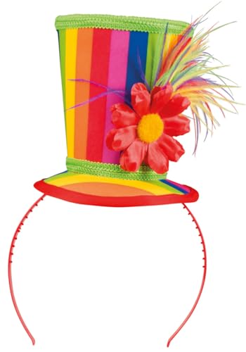 Boland 55510 - Haarreif Blossom, Tiara mit Mini Hut, Kostüm Zubehör für Karneval, Geburtstag oder Mottoparty, Clown Hut, Accessoire für Faschingskostüme von Boland