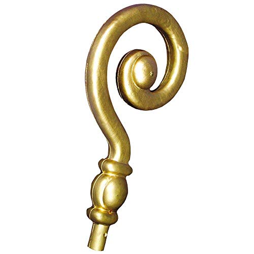 Boland 56607 - Nikolausstab-Aufsatz, Größe circa 36 cm, Gold, aus Kunststoff, Bischof-Stab, Accessoire, Kostüm, Karneval, Mottoparty, Weihnachten von Boland