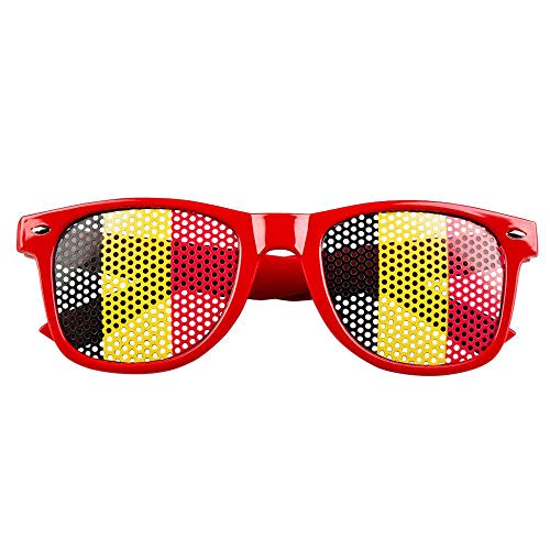 Boland 61912 - Partybrille Belgien, Schwarz, Gold, Rot, Länderbrille, WM, EM, Fußball, Handball, Fanartikel, Puplic Viewing, Mottoparty von Boland