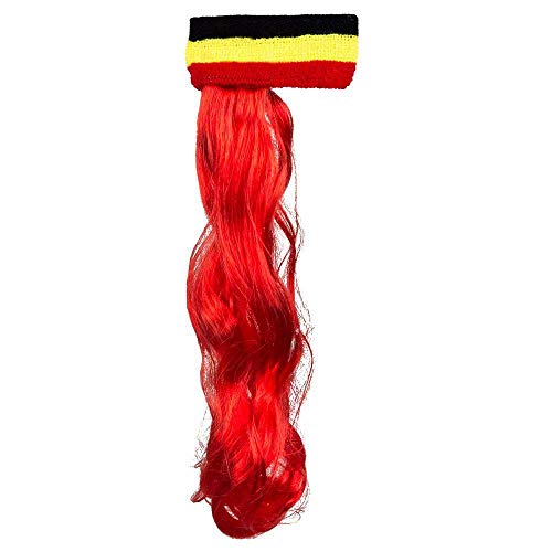 Boland 61917 - Stirnband Belgien mit roten Haaren, WM, EM, Accessoire, Fußball, Handball, Public Viewing, Mottoparty von Boland