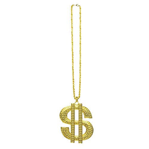 Boland 64305 - Halskette Dollar, Gold, Modeschmuck, Millionär, Gangster, Kostüm, Accessoire, Karneval, Mottoparty von Boland