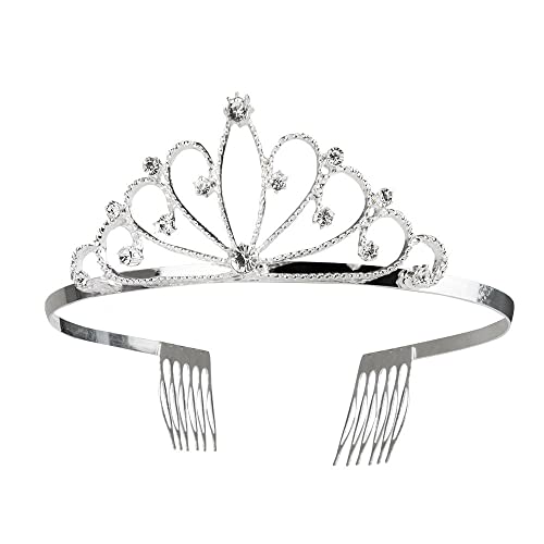 Boland 64554 - Haarreif mit Krone Royal Queen, silberfarben, mit Diamant-Imitaten von Boland