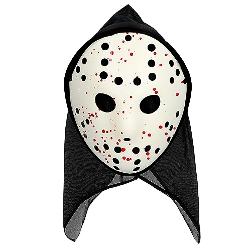 Boland 72324 - Maske Kalter Mörder mit Kapuze, Horrormaske für Karneval, Accessoire für Faschingskostüme, Halloween Maske von Boland