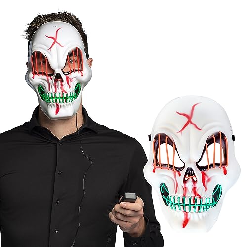 Boland - Maschera LED, maschera con luce, maschera horror per carnevale, accessorio per costumi di carnevale, maschera di Halloween von Boland