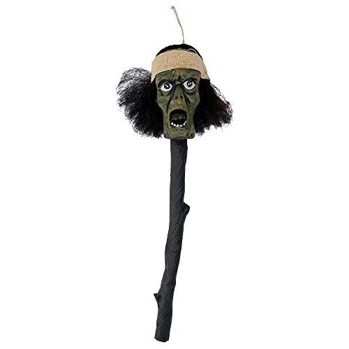 Boland 73064 - Zepter Voodoo-Kopf, Größe 52 cm, Zauberstab, Wunderheiler, Accessoire, Kostüm-Zubehör, Karneval, Mottoparty, Halloween von Boland