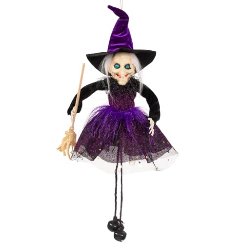 Boland 73218 - Hängende Horror Dekoration, Lila Hexe, 15 cm, Party Deko für Mottoparty und Halloween, Hängedeko Boland 73218 - Hängende Horror Dekoration, Lila Hexe, 15 cm, Party Deko für Mottoparty und Halloween, Hängedeko von Boland