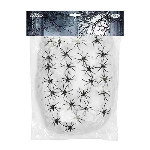 Boland 74425 - Spinngewebe mit 25 Spinnen, 500 gram, weiß Boland 74425 - Spinngewebe mit 25 Spinnen, 500 gram, weiß von Boland