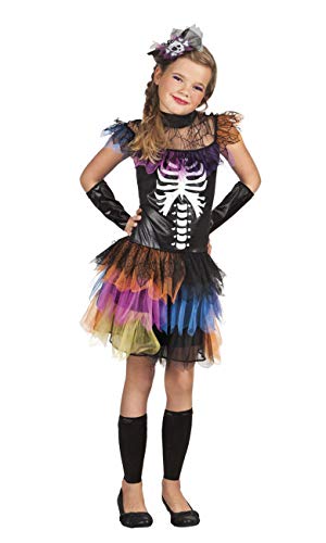 Boland - Kostüm für Kinder Skelett-Prinzessin, Kleid, Arm- und Beinstulpen und Haarschmuck, Karneval, Mottoparty, Halloween von Boland