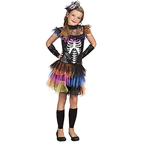 Boland - Kostüm für Kinder Skelett-Prinzessin, Kleid, Arm- und Beinstulpen und Haarschmuck, Karneval, Mottoparty, Halloween von Boland