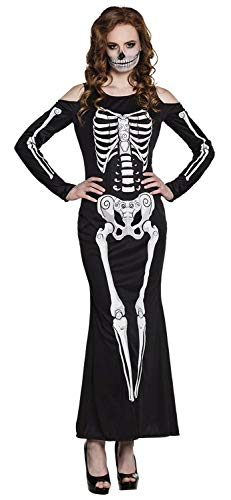 Boland 79101 Erwachsenenkostüm Mrs Bones Gr. M, schwarz/weiß, M von Boland