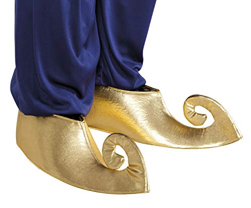 Boland 81990 - Überschuhe Sultan in Gold, 1 Paar für Erwachsene, Schuh-Überzieher für Faschingskostüme, Kostüm Zubehör für Karneval, Halloween oder JGA M/L von Boland