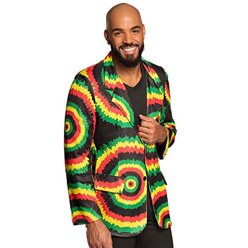 Boland 82026 - Jacke Rastaman, mehrfarbig, Blazer für Herren, Jamaika, Jackett, Karneval, Fasching, Fastnacht, Mottoparty, Halloween von Boland