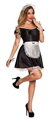 Boland 83848 - Erwachsenen-Kostüm French Maid, Größe M, Tiara, Choker, Kleid, Schürze, Manschetten und Strumpfband, Karneval von Boland