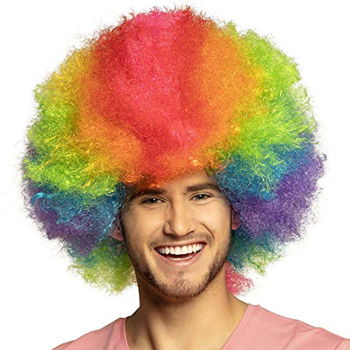 Boland 85059 - Perücke Clown Regenbogen, Kunsthaar, Afro, kurze Haare, Frisur, Christopher Street Day, Accessoire, Kostüm, Karneval, Mottoparty von Boland