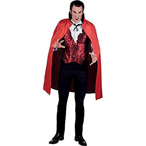 Boland 96934 - Vampir-Umhang mit Kragen, 2 in 1, Wende-Umhang, Schwarz oder Rot, Länge 120 cm, Überwurf, Kostüm, Karneval, Mottoparty, Halloween von Boland