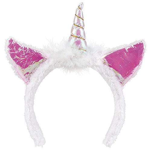 Boland - Einhorn Tiara für Erwachsene, Haarreif mit Horn und Ohren, Unicorn Kostüm, Faschingskostüme, Märchen Kostüme, Junggesellenabschied von Boland