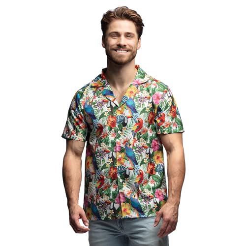 Boland - Hawaii Hemd Tropical für Herren, Kurzarm Shirt, Oberteil für Karneval, Mottoparty und JGA von Boland