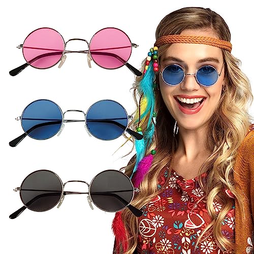 Boland - Partybrille im Set, 3 Stück, Brillen für Erwachsene, Spaßbrille, ohne Sehstärke, Sonnenbrille, Bad Taste Outfit, Zubehör für Faschingskostüme, Rosa, Schwarz von Boland