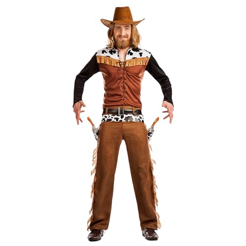 Boland - Kostüm Cowboy für Herren, 3-teilig, Faschingskostüm für Mottoparty, Halloween oder Karneval, Wilder Westen von Boland