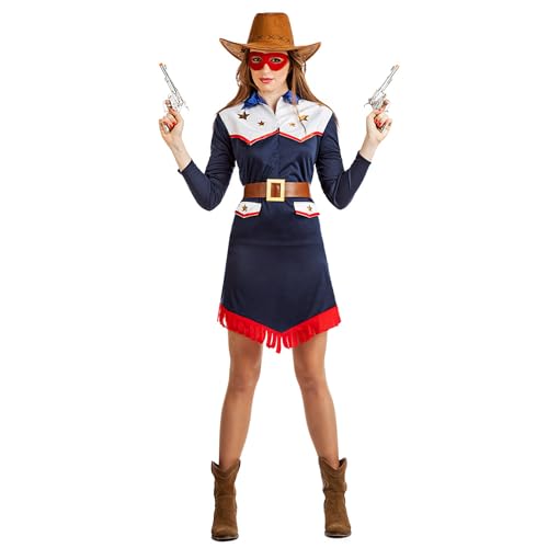 Boland - Kostüm Cowgirl für Damen, 4-teilig, Faschingskostüm für Mottoparty, Halloween oder Karneval, Wilder Westen, Cowboy Boland - Kostüm Cowgirl für Damen, 4-teilig, Faschingskostüm für Mottoparty, Halloween oder Karneval, Wilder Westen, Cowboy von Boland