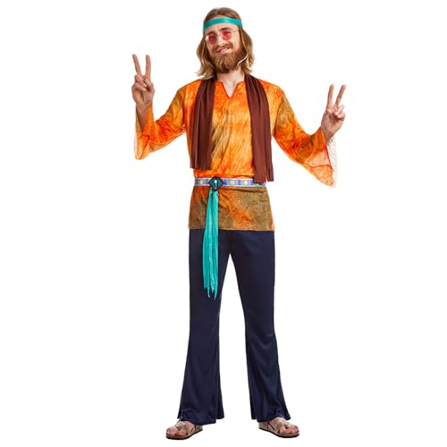 Boland - Kostüm Hippie Buzz für Herren, 5-teilig, Faschingskostüm für Mottoparty, Halloween oder Karneval, Flower Power von Boland