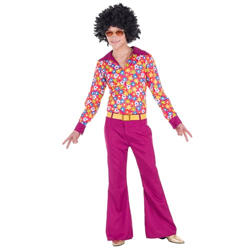 Boland - Kostüm Hippie Groove für Herren, 3-teilig, Faschingskostüm für Mottoparty, Halloween oder Karneval, Flower Power von Boland