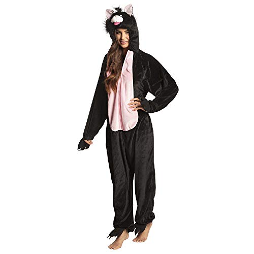 Boland - Kostüm Katze, Einheitsgröße für Erwachsene, Unisex, Rosa-Schwarz, Overall mit Kapuze, Anzug, Verkleidung, Karneval, Mottoparty von Boland