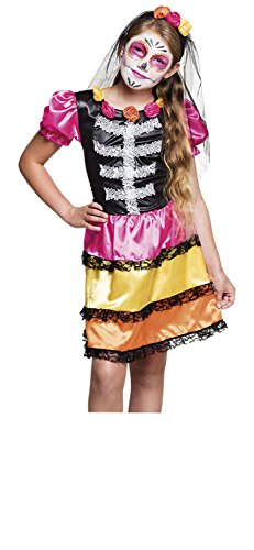 Boland - Kostüm Niña Calavera für Kinder, Mädchen Kostüm, Skelett, Kleid und Schleier, Dia de los Muertos, Halloween, Karneval, Mottoparty von Boland