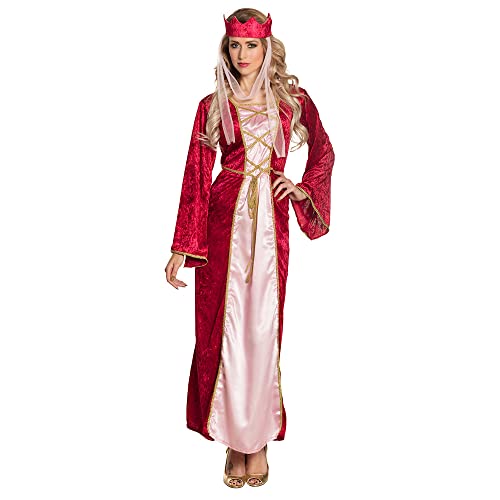 Boland - Kostüm Renaissance Queen, verschiedene Größen, langes Kleid, Krone mit Schleier, Mittelalter-Königin, Set, Karneval, Mottoparty von Boland