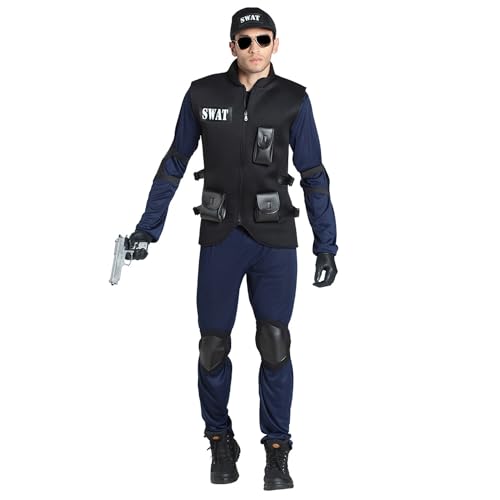 Boland - Kostüm SWAT Agent für Herren, 8-teilig, Faschingskostüm für Mottoparty, Halloween oder Karneval, Polizei von Boland