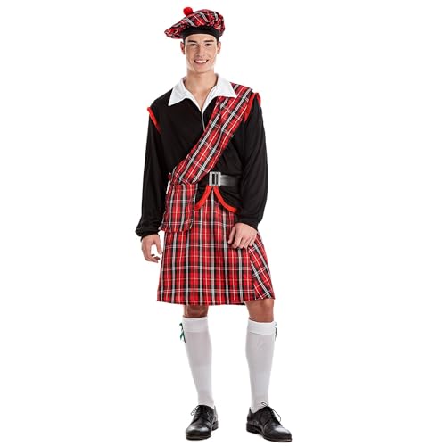 Boland - Kostüm Schotte für Herren, 4-teilig, Halloween oder Karneval, Tracht von Schottland, mehrfarbig, size XL von Boland