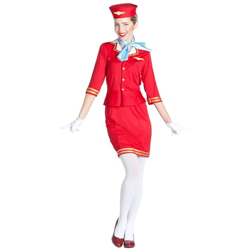 Boland - Kostüm Stewardess, 6-teilig, Faschingskostüm für Mottoparty, Halloween oder Karneval, Flugbegleiter von Boland