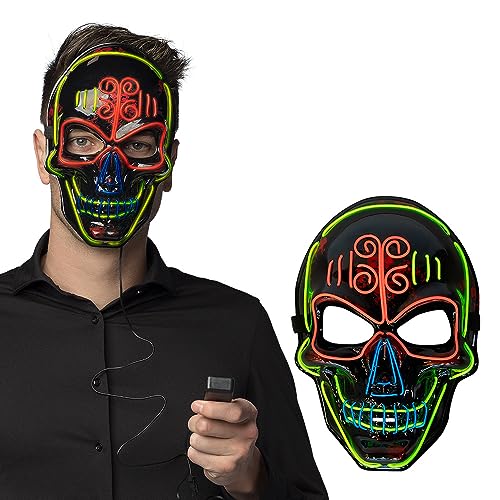 Boland - LED Maske, Maske mit Licht, Horrormaske für Karneval, Accessoire für Faschingskostüme, Halloween Maske von Boland