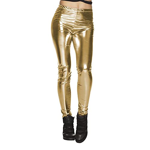 Boland - Leggings Glance, Gold, mit Stretch-Anteil, vielseitig kombinierbar, Karneval, Themenparty, Mottoparty von Boland