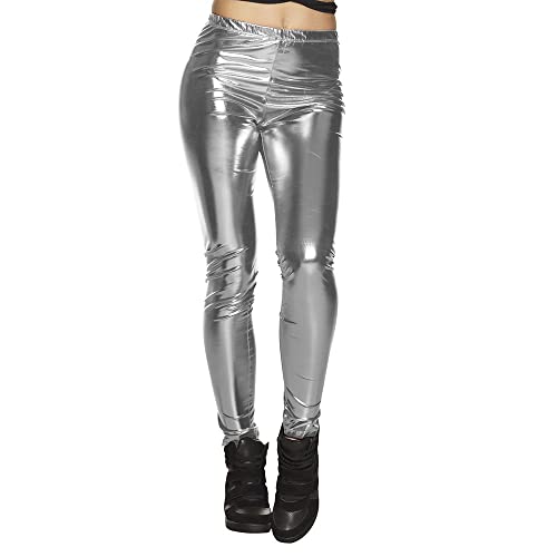 Boland - Leggings Glance, glänzend, Stretch, Blickdicht, für Damen, Karneval, Fasching, Fastnacht, Halloween, Mottoparty, 70er von Boland