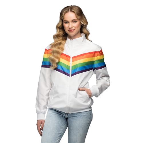 Boland - Trainingsjacke Vintage Rainbow, Kostüm für Damen im Retro Style, Gruppenkostüm für Mottoparty oder Karneval von Boland