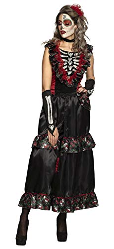 Boland - Erwachsenen-Kostüm La Muerte, Kleid, Stulpen, Halsband und Haarschmuck, Karnveal, Mottoparty, Halloween, Tag des Todes von Boland