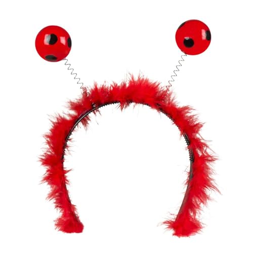 Boland 76327 - Haarreif Marienkäfer, Rot-Schwarz, Tiara mit Fühlern und Federn, Accessoire, Karneval, Mottoparty, Kostüm Boland 76327 - Haarreif Marienkäfer, Rot-Schwarz, Tiara mit Fühlern und Federn, Accessoire, Karneval, Mottoparty, Kostüm von Boland