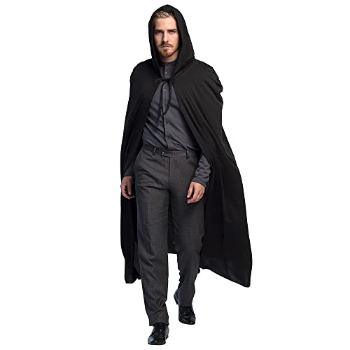 Boland - Umhang mit Kapuze Dust, 180 cm, 100 % Polyester, Unisex, Hexe, Mittelalter, Reiter, Vampir, Halloween, Kostüm, Karneval, Mottoparty von Boland