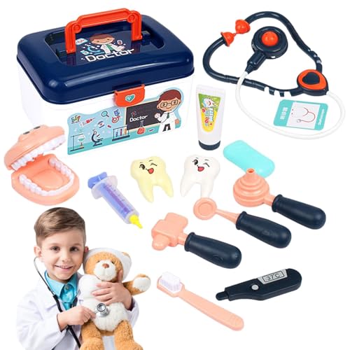 Bollisate Kinderarztspielset, Doktor -Treps Kit | Pädagogische Kinder Zahnarzt vorlagen Kit - Niedliche Cosplay -Requisiten, Cartoon -Kinderspielzeug für Klassenzimmer, Urlaub, Kindergarten von Bollisate