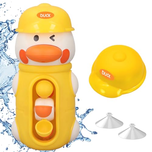 Boloshine Badespielzeug für Baby 18+ Monate, Babybadewanne Ente Badewasser Auto Spielzeug, Spaß Badesprinkler Spielzeug mit Wasserrad & Saugnäpfe für Jungen Mädchen (Ente) von BoloShine