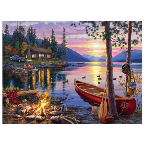 Boloshine Puzzle 1000 Teile, Sonnenuntergang am See, Geschicklichkeitsspiel für die ganze Familie, Herausforderndes Puzzle für Erwachsene und Kinder ab 14 Jahren von BoloShine