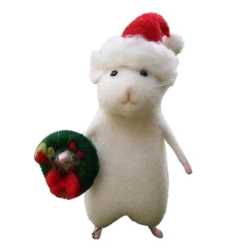 Bolvina 2 STK Halloween Maus Handgemachte Wollfilz Weihnachtsmaus Ornament Nadelgefilzte Kürbisse Tiere Dekoration A von Bolvina