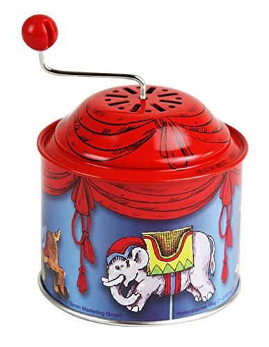 Bolz 52764 Musikdrehdose Karussell, Musikdose ca. 10,5 x 7,5 cm, Blechdrehdose mit Melodie Der Frühling, Drehdose aus Metall, Drehorgel für Kinder ab 18 Monate, Orgel mit Tier Motiv, bunt Bolz 52764 Musikdrehdose Karussell, Musikdose ca. 10,5 x 7,5 cm, Blechdrehdose mit Melodie Der Frühling, Drehdose aus Metall, Drehorgel für Kinder ab 18 Monate, Orgel mit Tier Motiv, bunt von Bolz