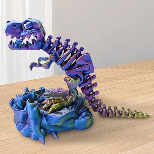 BomKra 3D-gedrucktes einteiliges Skelett Tyrannosaurus Rex, bewegliche Gelenke, lustiger Tyrannosaurus Rex-Fossildrache, 3D-gedruckte Dinosaurierknochen, Tyrannosaurus Rex-Desktop-Dekoration von BomKra