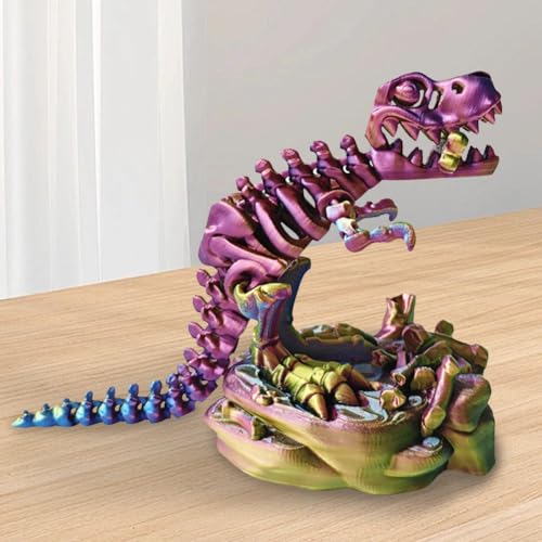 BomKra 3D-gedrucktes einteiliges Skelett Tyrannosaurus Rex, bewegliche Gelenke, stehend, großes Maul, Dinosaurier-Modell, Ornament, 3D-gedruckte Dinosaurierknochen, Tyrannosaurus Rex, kreati von BomKra